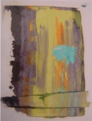 Hanna Werner "Farbbl�tter"  �l auf Transparentpapier 2002 20.5 x 14.5 cm