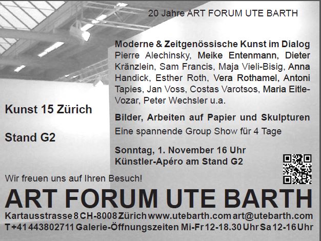 Galerie ART FORUM UTE BARTH @KUNST 15 Z�RICH